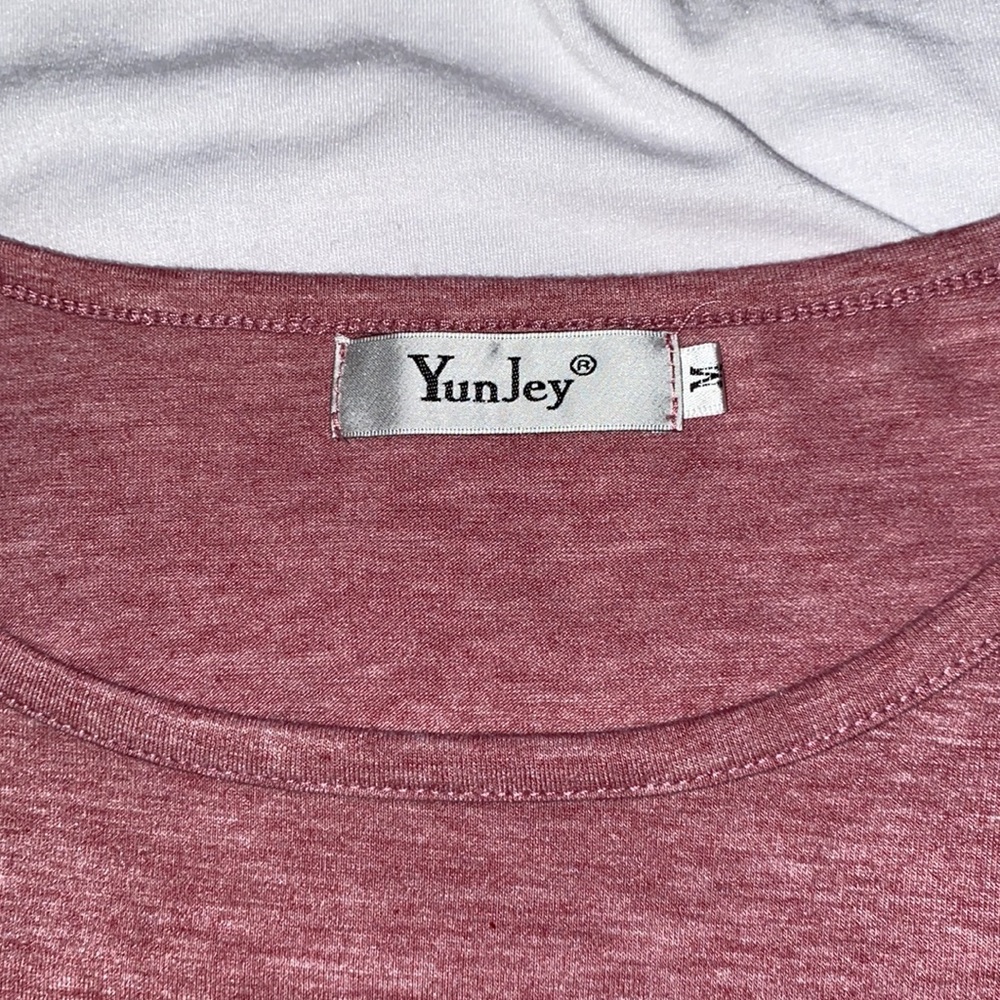 YunJey Round Neck Triple Color Block Stripe T-Shirt - Picture 6 of 6